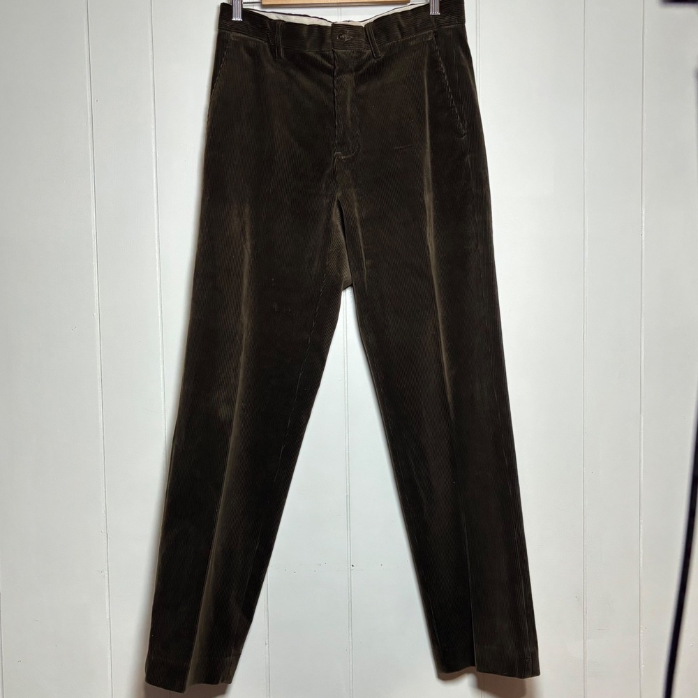 Vtg Polo Ralph Lauren Preston Fit Brown Corduroy Pants Mens 32x32 Straight Prep